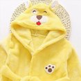thumbnail image 4 of Kids Coral Fleece Bathrobe,Soft Plush Hooded Robe with Adjustable Belt,Cute Cartoon Print,for Boys Girls Toddlers 12 Months -12 Years,Warm Loungewear Shower Robe Kids Pajamas,Yellow,Size 11-12T, 4 of 6
