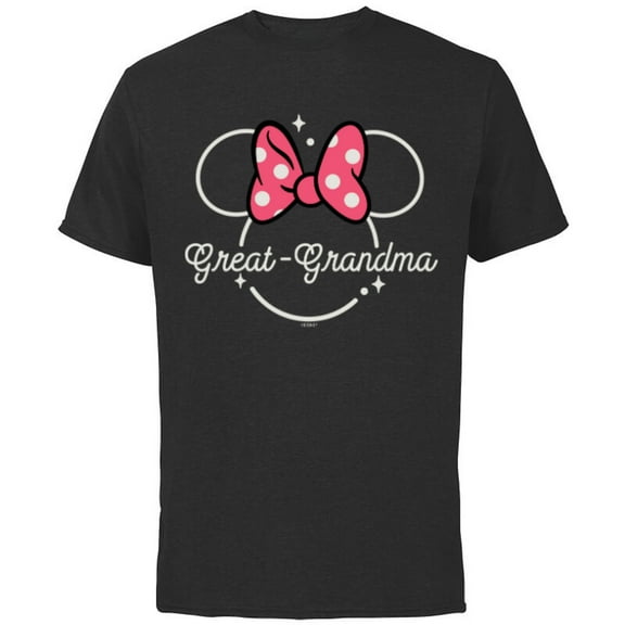 Disney Minnie Mouse Great-Grandma Icon Magic Mother’s Day - Short Sleeve Cotton T-Shirt for Adults - Customized-Black