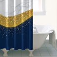 thumbnail image 4 of Blue White Gold Marble Pattern Shower Curtain 36"x72" ,Bathroom Decorative Shower Curtains Set with 12 Hooks,Modern Waterproof Washable Shower Curtain, 4 of 6