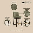 thumbnail image 4 of Luxury Chenille Counter Stool with Curved Backrest and Footrest, Dark Walnut Solid Beech Wood Frame, Commercial Grade Kitchen Bar Stool for Home and Restaurant Use, 4 of 9