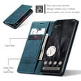 thumbnail image 3 of Dteck Wallet Case for Google Pixel 8 Pro, Handmade Retro Durable Soft PU Leather Magnetic Closure Flip Anti-Fall Shockproof Case with Kickstand and Card Slots Protective Cover, Blue, 3 of 5