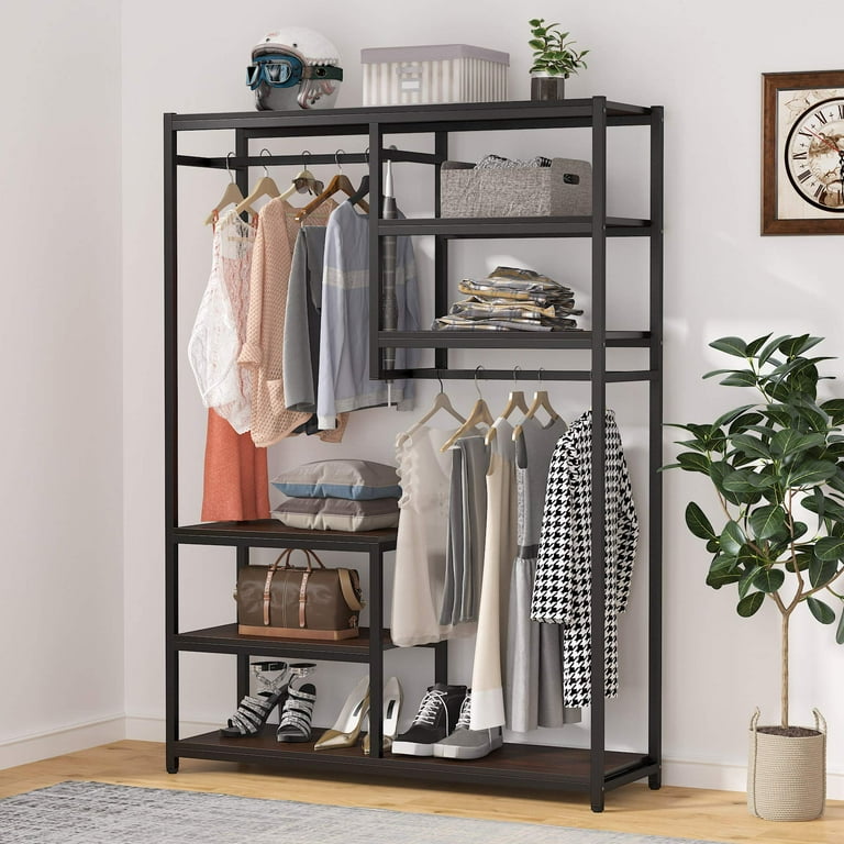 2-Tier Rod Closet Organizer Garment Rack Clothes Storage Hanger Shelf - Bed  Bath & Beyond - 31990250