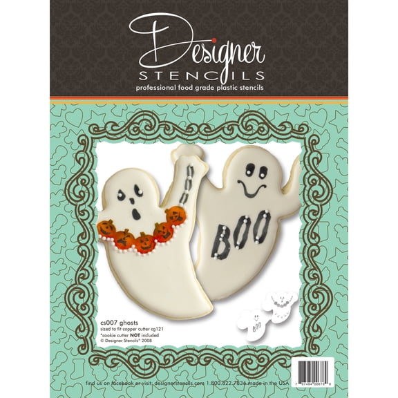 Ghost Halloween Cookie Stencils (no cutter) by Designer Stencils