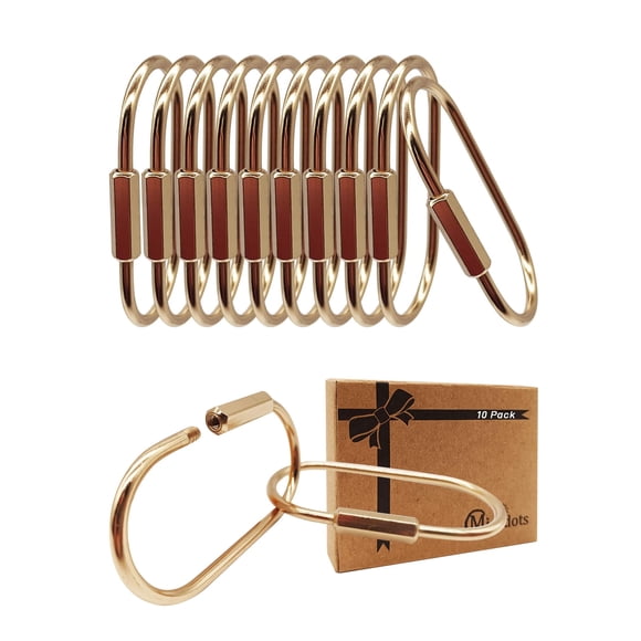 Mosquetón Migrdots Brass Gold con cierre de rosca, 10 paquetes