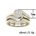 thumbnail image 2 of 2pcs Round Cut AAA Cz Twisted Band 18K Yellow Gold Plated Women Ring Set Sz 5-10, 2 of 3