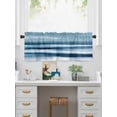 thumbnail image 5 of Valances for Windows Abstract Blue Rod Pocket Cafe Window Treatments Valance Curtains for Kitchen Bathroom Laundry Basement Windows 42"x18", 5 of 9