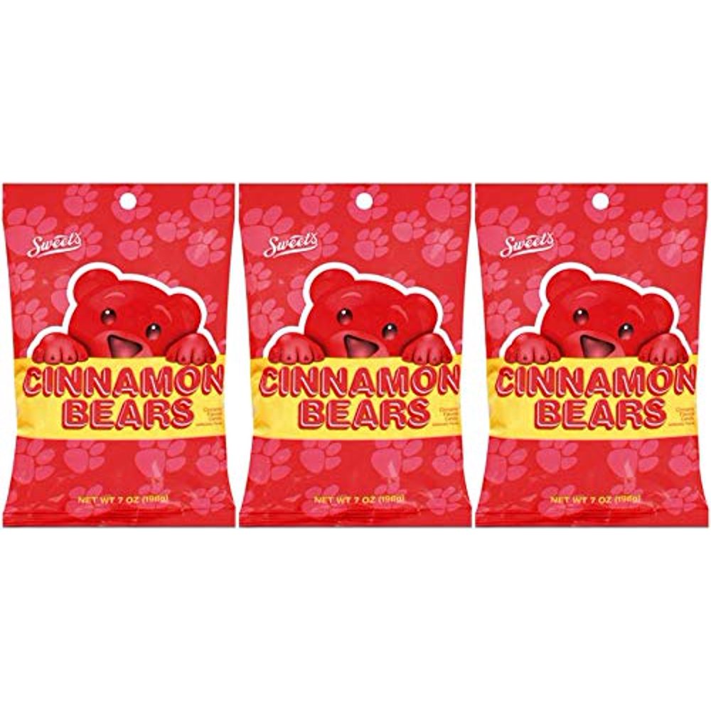 Sweets Cinnamon Bears Candy, 7 Ounce Resealable Bag, Pack of 3