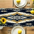thumbnail image 4 of Table Runner Abstract Light Brown Blue Geometric Table Decoration for Kitchen Dinning Retro Ethnic Style Table Decoration for Indoor Outdoor Party Wedding Decor 13x90inch, 4 of 7