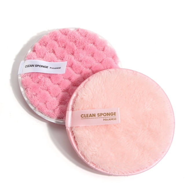 Esponja Desmaquillante Esponja de limpieza facial reutilizable de doble cara Almohadilla desmaquillante de microfibra suave Tmvgtek Cuidado Belleza