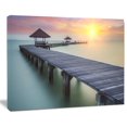 thumbnail image 2 of Design Art Wooden Sea Bridge And Sunset Seashore Photo Canvas Art Print, 2 of 2