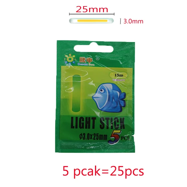 25/50 PCS Fishing Float Light Stick Fluorescent Lightstick Night Float Rod Light Dark Glow Stick Useful Lots Fishing Tackle S 25PCS