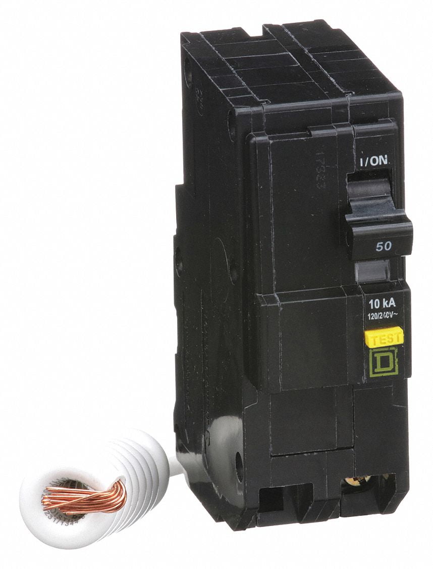 Square D Plug In Circuit Breaker, QO, Number of Poles 2, 50 Amps, 120