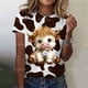 thumbnail image 4 of Camisetas de manga corta con estampado de vaca lechera en blanco y negro 3D para mujer, camisetas de animales bonitos, Tops de verano, nueva tendencia, ropa femenina, 4 of 5