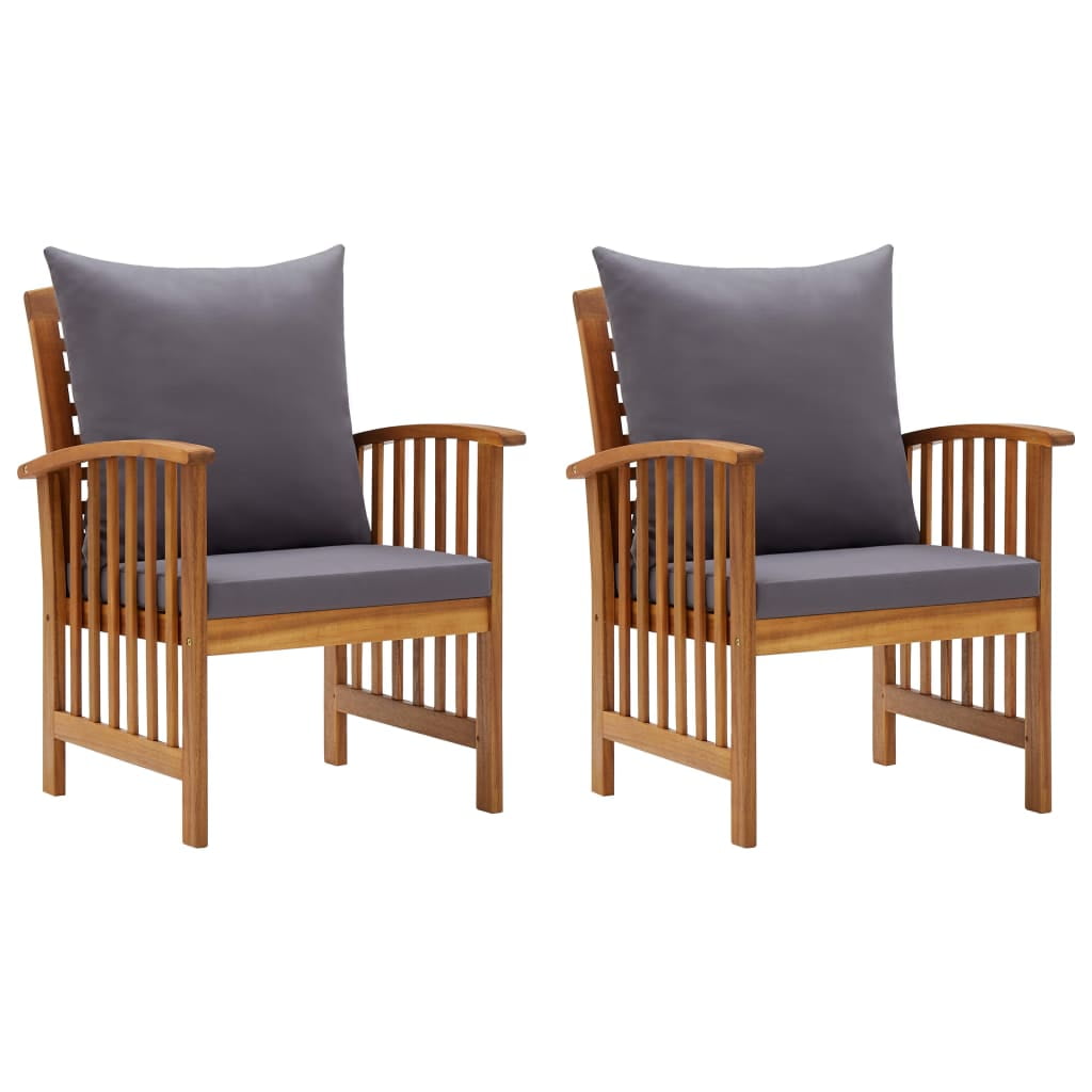 Fyydes Patio Chairs with Cushions 2 pcs Solid Acacia Wood,Outdoor Chairs