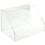 Plymor Clear Acrylic Slanted Front Display Case with No Base (Mirrored), 9" W x 6" D x 6" H