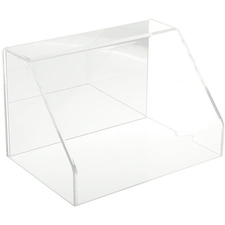 Plymor Clear Acrylic Slanted Front Display Case with No Base (Mirrored), 9" W x 6" D x 6" H