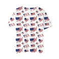 thumbnail image 4 of Zanarzt Baby Girl 4th Of July Clothes Toddler Girls 4Th of July T Shirts American Flag and American Map Shirt Kids Independence Day Patriotic Short Sleeve Tops White,9-10 Years, 4 of 5