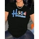 thumbnail image 1 of Women's Casual Chic Graphic Tee - Comfy Polyester & Spandex Blend, Crew Neck Short Sleeve, Perfect for Summer, 1 of 6