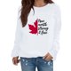 thumbnail image 1 of Gibobby Sudadera sin capucha y ocio Sudadera con capucha informal de manga larga con cuello redondo y estampado de alfabeto inglés de de arce para mujer (Blanco, M), 1 of 5