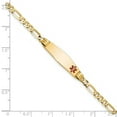 thumbnail image 4 of Auriga 14K Yellow Gold Soft Figaro Id Bracelet 7 inch for Women(L- 7inch, W- 7.5mm), 4 of 5
