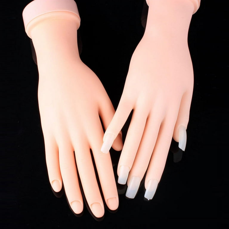 Nail Training Hand Simulation Right-Hand Model Flexible Bendable Practice Hand Mannequin for Acrylic Nails Practice