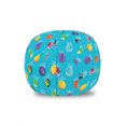 thumbnail image 1 of Fruit Storage Toy Bag Chair, Hand Drawn Like Image of Watercolor Design Colorful Pineapples, Stuffed Animal Organizer Washable Bag, Small Size, Deep Sky Blue and Multicolor, by Ambesonne, 1 of 3