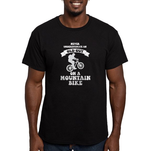 CafePress - Never Underestimate An Old Guy On A Mountain Bike - Men's Fitted T-Shirt