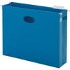 "Smead Hanging File Pocket with Tab, 3"" Expansion, 1/5-Cut Adjustable Tab, Letter Size, Sky Blue, 25 per Box (64270)"