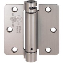 Adjustable Spring Hinge, 3-1/2 Inches, 1/4" Radius Corner, Antique Nickel by Stone Harbor Hardware