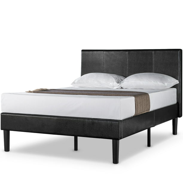 Faux Leather Platform Bed Frame Twin, Faux Leather Twin Platform Bed