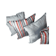 thumbnail image 2 of Set 6 Cojines Decorativos 3 Decorados 3 Lisos Grises Líneas Rojas Gris Perla, 2 of 4