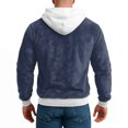 thumbnail image 4 of Havenx Christmas Sweatshirts for Men Long Sleeve Quarter Zip Fuzzy Flannel Hoodies Big and Tall Soild Color Santa Humor Hoodies Fleece Zipper Xmas Winter Tops,Navy S, 4 of 4