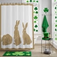 thumbnail image 5 of Shower Curtain, Easter Farm Rabbit Silhouette Waterproof Shower Curtain Set with Hooks for Bathroom Showers,Stalls and Bathtubs,72x72In Rustic Linen Texture Bunny, 5 of 9