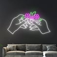 thumbnail image 4 of Handmadetneonsign Custom Flower Roll Joint Hand Led Sign, Floral Roll Joint Hands Led Light, 4 of 5
