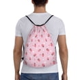 thumbnail image 2 of Kdxio Floral Strawberr Print Drawstring Backpack Bag,Waterproof Draw String Back Sack, Gym Drawstring Bags Swim Bag For Unisex, 2 of 9