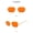 Orange, variant on Adult Polygon Sunglasses Metal Frame Vintage Style UV400 Protection Universal Fit Durable Classic Look For All