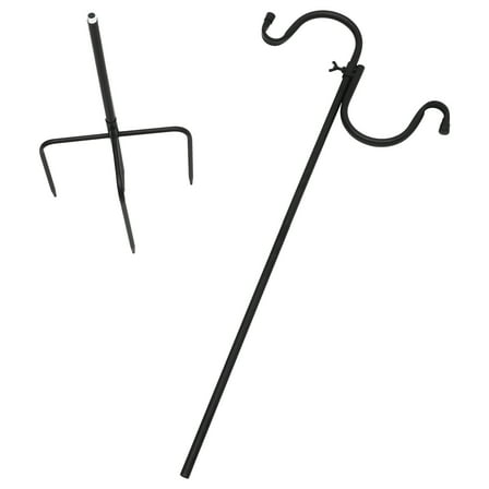 DINHEAROM Hummingbird Feeder Hanger Iron Shepherd Hook Black 1Pcs Detachable Yard Shepherds Hooks