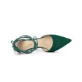 thumbnail image 5 of BLISSFUL STEP Women's Pumps Stilettos Heels Pointed Toe Lace up Pumps Green 10, 5 of 8
