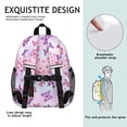 thumbnail image 5 of Butterfly and Cherry Blossom Pink Backpack for School, Cute School Bag with Adjustable Shoulder Straps and Padded Back, 15"x11.42"x5.5", 5 of 5