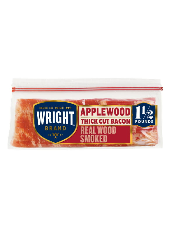 Wright Brand Thick Cut Applewood Real Wood Smoked Bacon, 24 oz