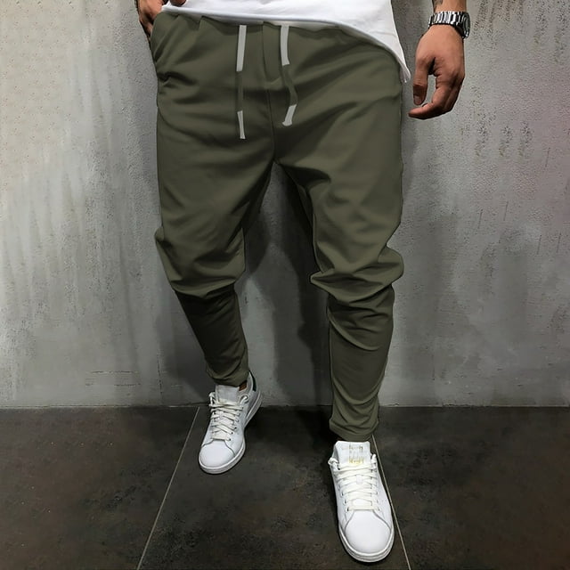 LOVZFMLL Pantalons pour Hommes Nouveau Style d'Été Mode Décontractée Couleur Unie Confortable Huit Couleurs