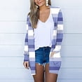 thumbnail image 2 of Camiseta de manga larga para mujer a la moda, cárdigan con frente abierto de otoño, prendas de vestir exteriores holgadas, blusa con estampado de rayas, abrigo, Tops Fridja  BV0+4115, 2 of 5