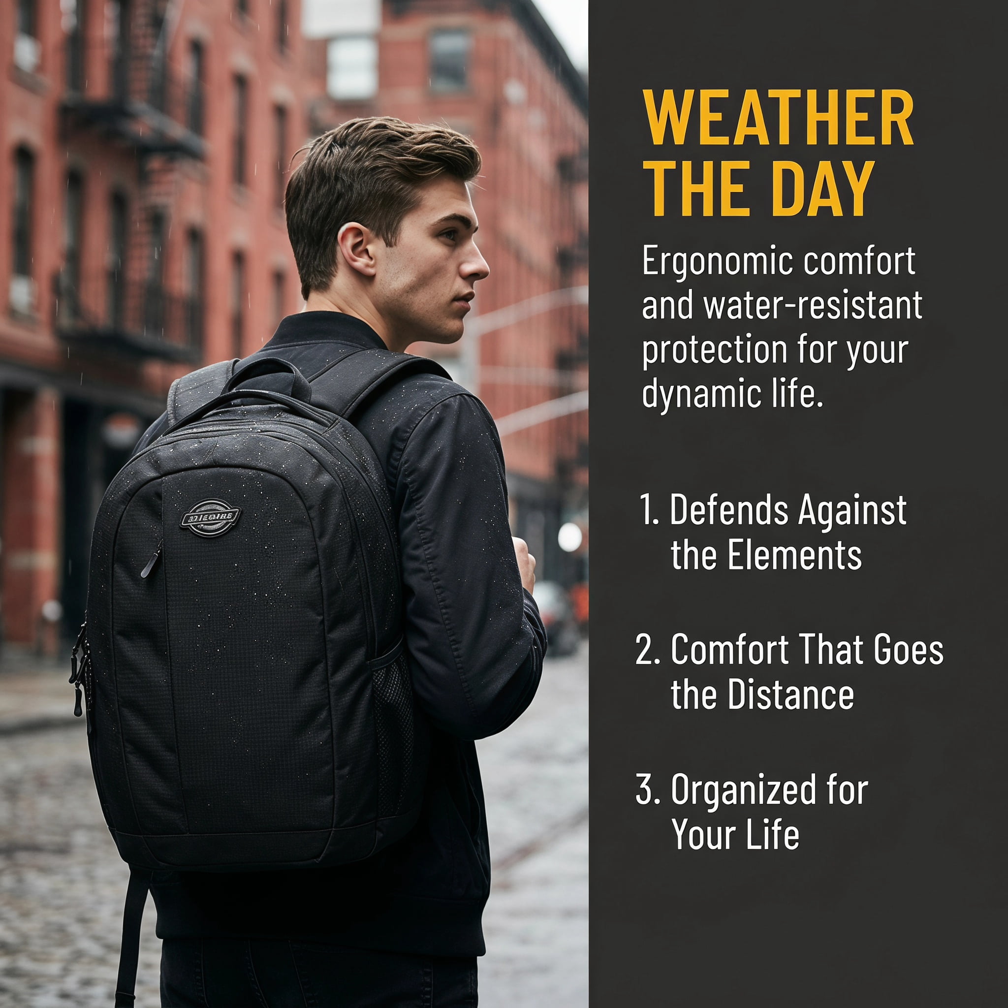 Dickies Water-Resistant Laptop Backpack for College - Durable & Comfortable 15.6 Inch Commuter Campus Bag