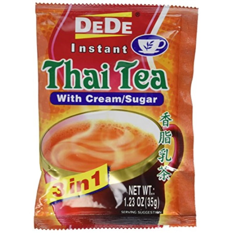 DEDE Instant Thai Tea Drink with Cream and Sugar 12 Pockets Walmart