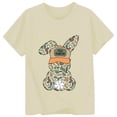 thumbnail image 3 of Girls T Shirts Kids Fashion Casual Letter Round Neck Short Sleeve Tee Girls Clothes Beige 12-13 Years, 3 of 3
