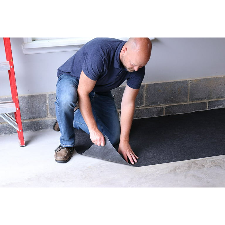 New Pig Solid Mildew-Resistant and Adhesive Backed Garage Floor Mat, Gray, 25' x 36 inch