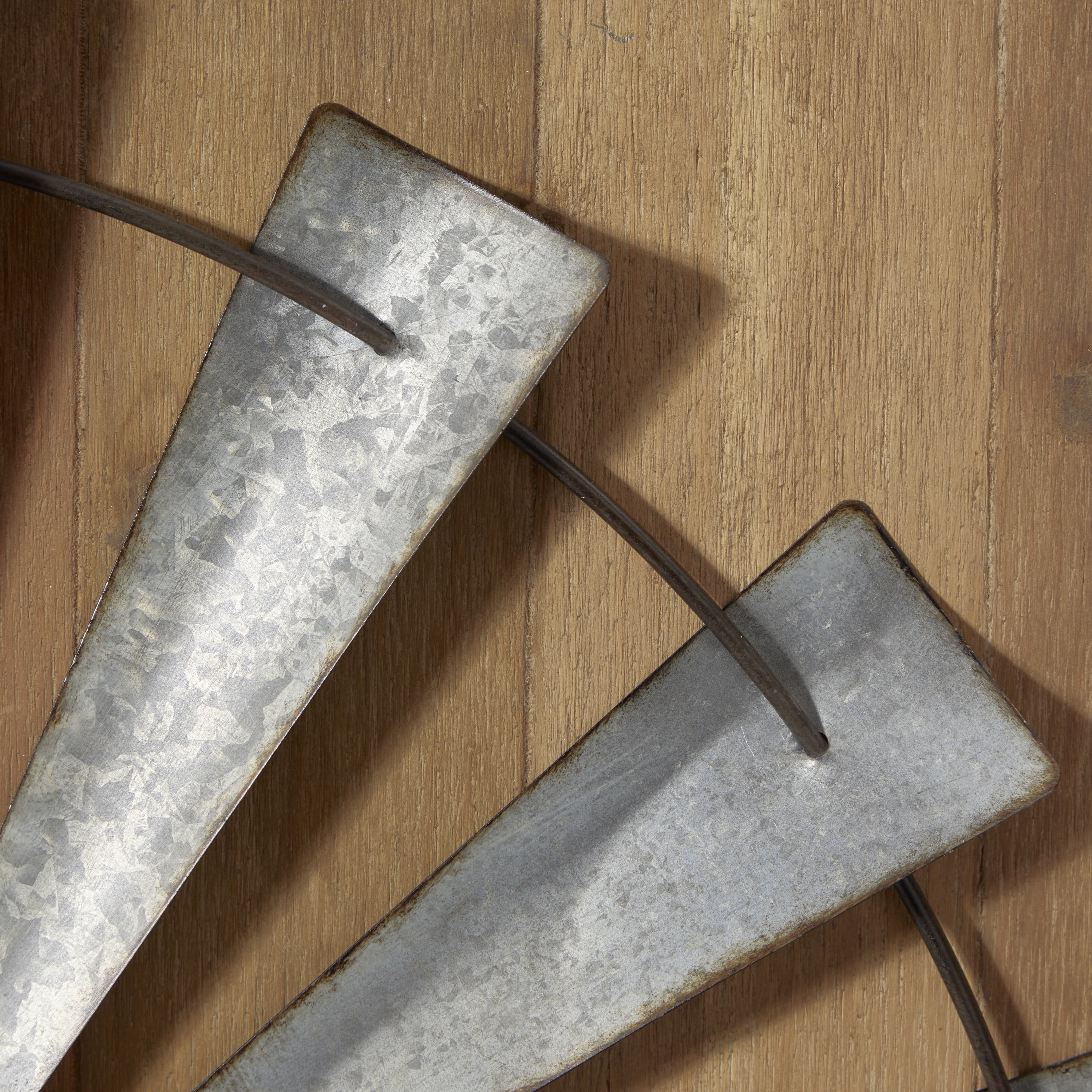 DecMode Gray Wood Windmill Wall Decor with Wood Backing (2 Count)