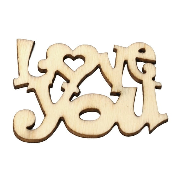Paquete de 60 letras de madera rebanadas de madera Signos sin terminar Love You Forma Estilo Vintage Scrapbooking Artesanías DIY Feliz Cumpleaños Fiesta Speravity HA011625-00