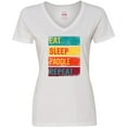 thumbnail image 3 of Inktastic Stand Up Paddle Boarding Eat Sleep Paddle Repeat Women's V-Neck T-Shirt, 3 of 5