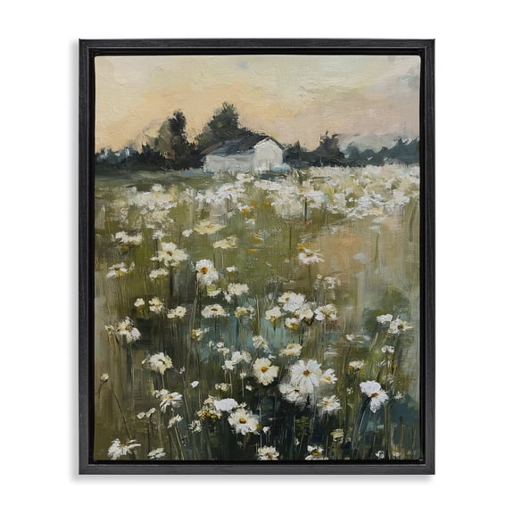 Stupell Industries Expressive Endless Daisies Black Framed Floater Canvas Wall Art, design by Svetlana Aleynikova